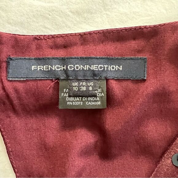 NWT French Connection Mini Dress Maroon Navy Sequin Stripes 6 - Picture 9 of 12